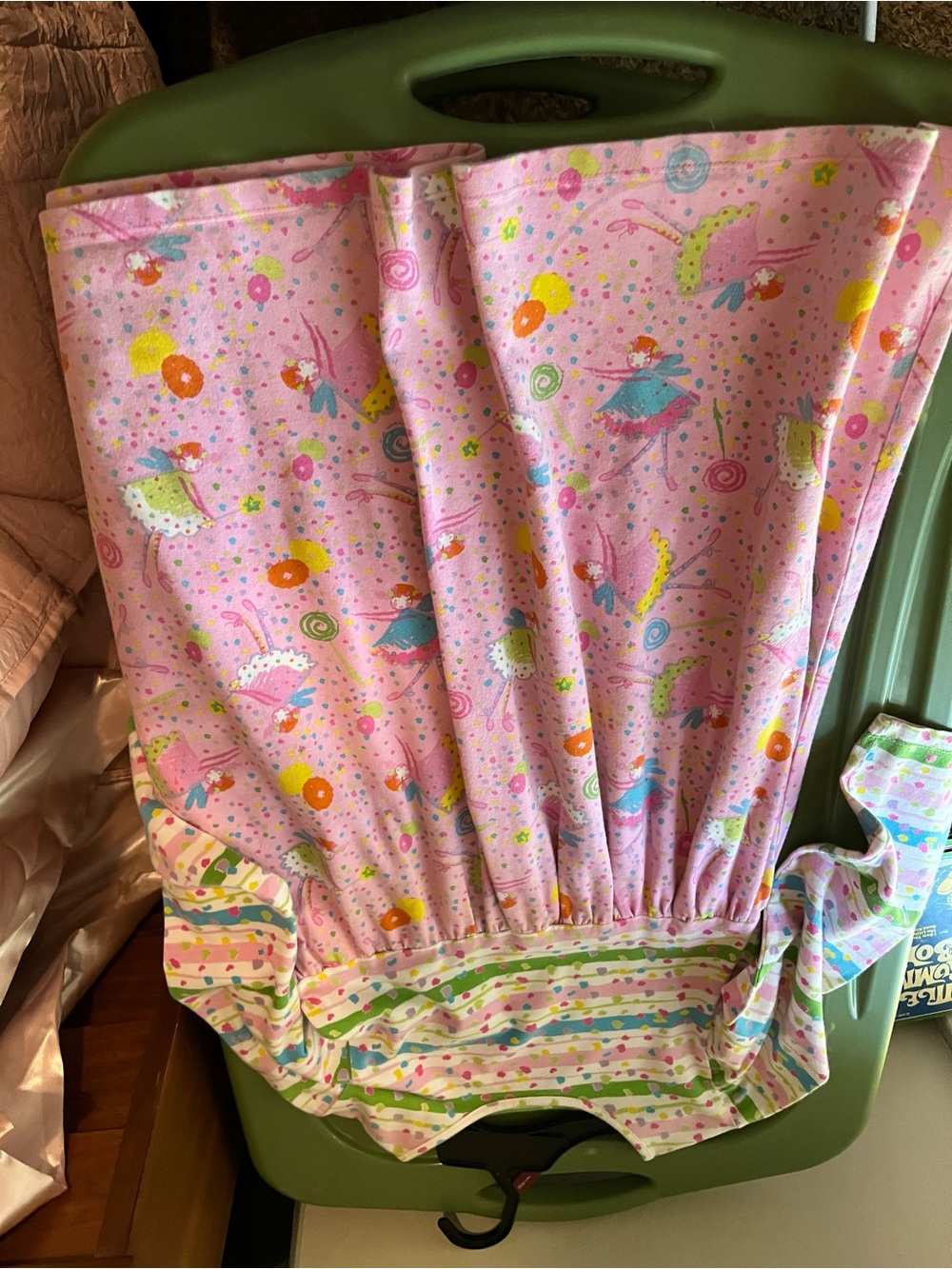 Flap Happy Pink fairy Print Dress with Multicolor Accents